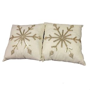 Set of 2 Beaded Decorative Pillows